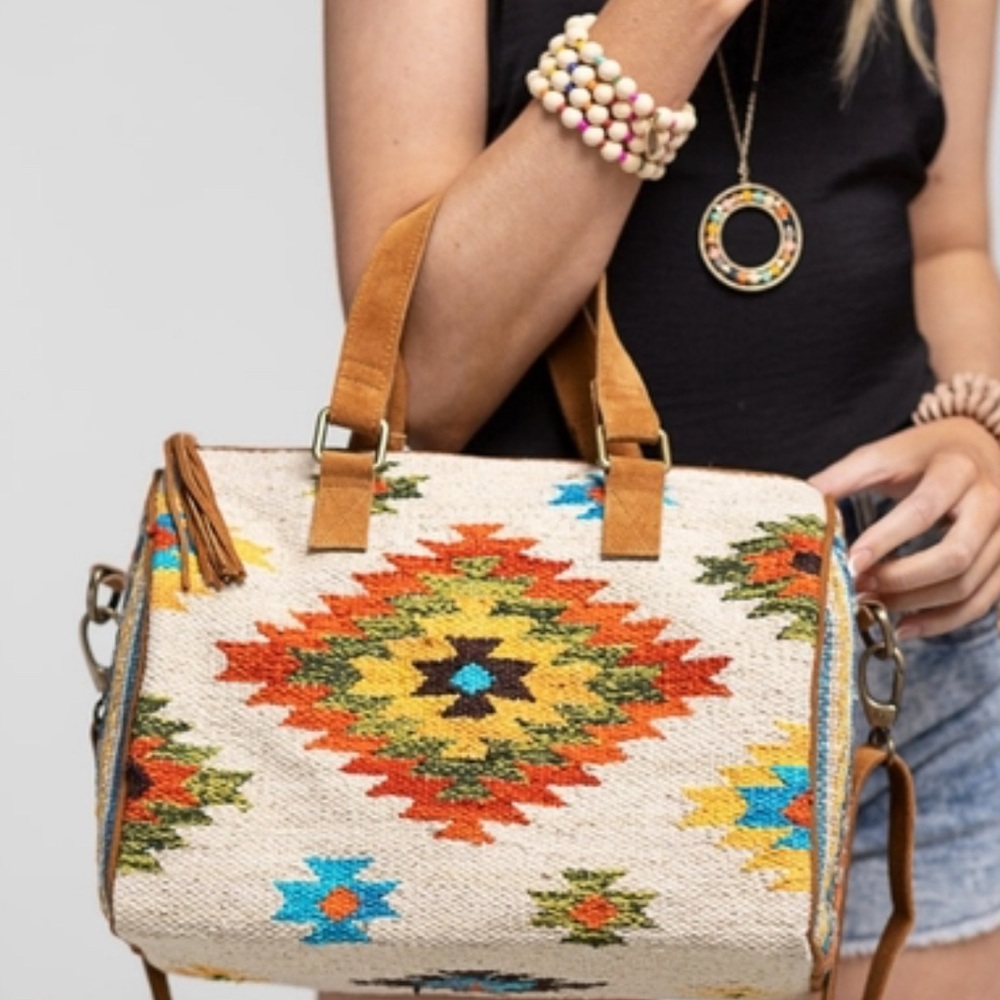 Macchia di Ruggine "Harlow" Signature Bag - Navajo Aztec Inspired Design